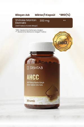 Erbatab AHCC Aktif Heksoz Korele Bileşik İçeren Takviye Edici Gıda