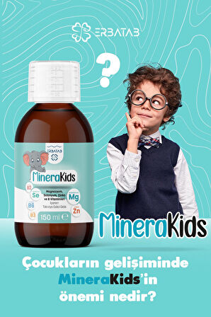 Erbatab Çocuk Multivitamin ( Magnezyum, Çinko, Selenyum ) Minera Kids 150 ml