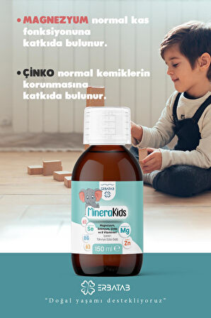 Erbatab Çocuk Multivitamin ( Magnezyum, Çinko, Selenyum ) Minera Kids 150 ml