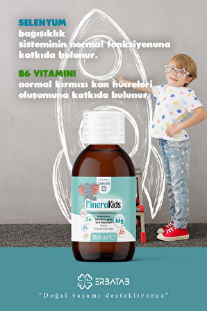 Erbatab Çocuk Multivitamin ( Magnezyum, Çinko, Selenyum ) Minera Kids 150 ml