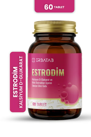 Erbatab Estrodim | 100 mg DIM | Kalsiyum D-Glukarat | Savoy Lahanası | Japon Poligonu | 60 Tablet
