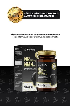Erbatab NR 300 mg + NMN 50 mg Lipozomal Formül 30 Kapsül Takviye Edici Gıda