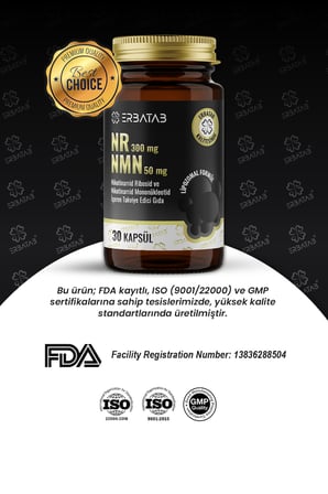 Erbatab NR 300 mg + NMN 50 mg Lipozomal Formül 30 Kapsül Takviye Edici Gıda