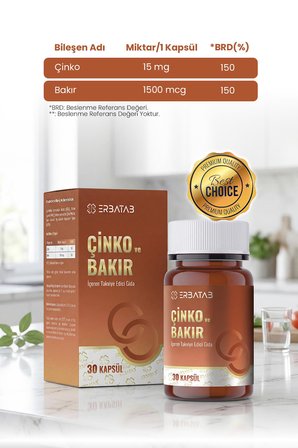 Erbatab Çinko ve Bakır İçeren Takviye Edici Gıda