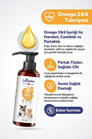 Kediler İçin Bağışıklık Güçlendirici ve Tüy Döküm Önleyici Set - (Balık Yağı- Damla - Tablet)