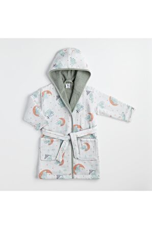 Gezenbebe Hero Müslin & Havlu Desenli Bebek Çocuk Bornoz Elephant