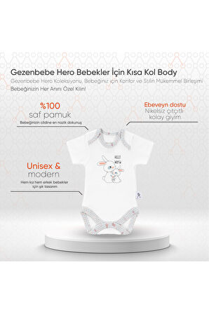Gezenbebe Hero Bebekler İçin Kısa Kol Body