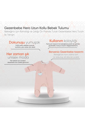 Gezenbebe Hero Uzun Kollu Bebek Tulumu
