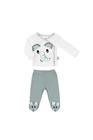 Gezenbebe Hero Bebekler İçin Nakışlı Zıbın ve Patikli Pantolon Set