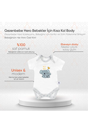 Gezenbebe Hero Bebekler İçin Kısa Kol Body