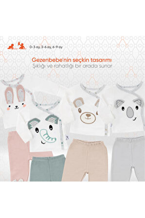 Gezenbebe Hero Bebekler İçin Nakışlı Zıbın ve Patikli Pantolon Set