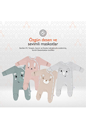 Gezenbebe Hero Uzun Kollu Nakışlı Bebek Tulumu