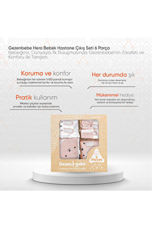 Gezenbebe Hero Bebek Hastane Çıkış Seti 6 Parça