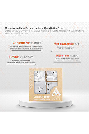 Gezenbebe Hero Bebek Hastane Çıkış Seti 6 Parça