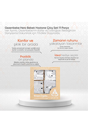 Gezenbebe Hero Bebek Hastane Çıkış Seti 11 Parça