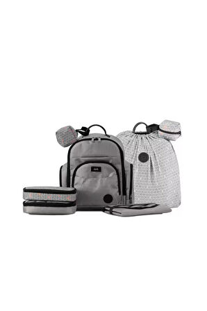 Gezenbebe Çok Fonksiyonlu Anne Baba ve Bebek Bakım Sırt Çantası Grey 