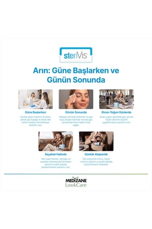 Medizane LookCare SteriVIS Hassas Göz Temizleme Mendili 10lu