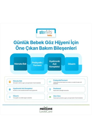 Medizane LookCare SteriVIS Baby Hassas Göz Temizleme Mendili 10lu