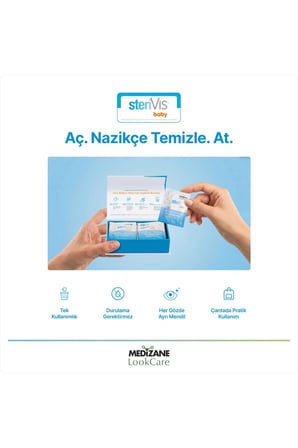 Medizane LookCare SteriVIS Baby Hassas Göz Temizleme Mendili 10lu