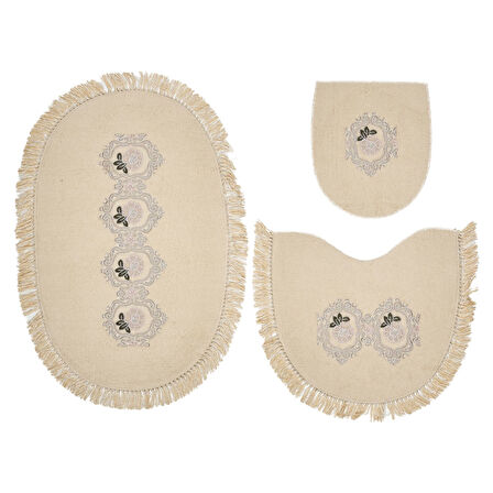 Queen Oval Nakışlı 3 Lü