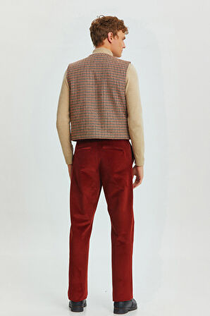 Rahat Kesim Fitilli Kadife Erkek Pantolon Bordo | XL