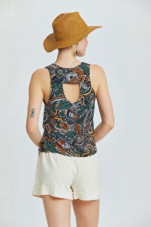 Arkası Pencereli Bluz Turuncu | S