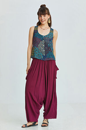 Arkası Pencereli Bluz Turkuaz | S