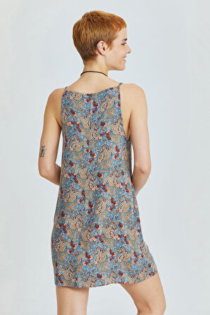 Basic Mini Yazlık Elbise Mavi | S