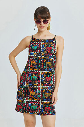 Basic Mini Yazlık Elbise Siyah | L