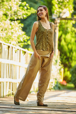 Otantik Unisex Balıkçı Pantolon Bej | L