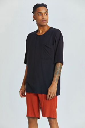 Oversize Erkek Gömlek Siyah | S