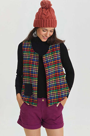 Çift Taraflı Bohem Yelek Siyah | STD