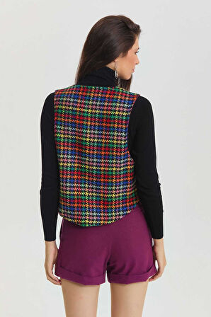 Çift Taraflı Bohem Yelek Siyah | STD