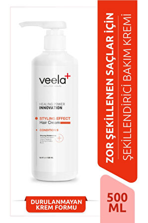 Veela Zor Şekillenen Saçlar Için Durulanmayan Şekillendirici Saç Kremi - Styling Effect Condition 9