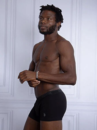 U.S. Polo Assn Pamuk 3 Lü Paket Erkek Boxer .80097-USP SİYAH