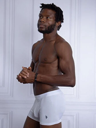 U.S. Polo Assn.MODAL-PAMUK Erkek 3 Lü Boxer 80173-USP BEYAZ