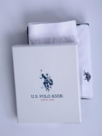 U.S. Polo Assn. Modal-Pamuk Karışımlı Erkek Atlet-Boxer Takım Seti 80088-USP BEYAZ