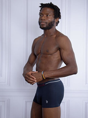 Us Polo Assn us Polo Assn Erkek Bordo - Lacivert - Gri Melanj 3 Lü Boxer 80328 BORDO-LACİVERT-GRİ