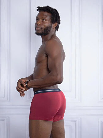 Us Polo Assn us Polo Assn Erkek Bordo - Lacivert - Gri Melanj 3 Lü Boxer 80328 BORDO-LACİVERT-GRİ