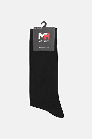 MRHERO Merserize 6'lı Paket Erkek Uzun Soket Çorap 1082-MH SİYAH