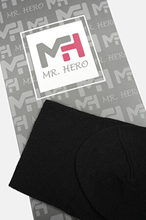 MRHERO Merserize 6'lı Paket Erkek Uzun Soket Çorap 1082-MH SİYAH