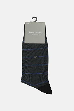 PİERRE CARDİN Modal 6’lı Erkek Çift Renkli  Uzun Soket Çorap Code 258-PC SİYAH-SAKS