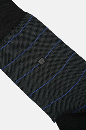 PİERRE CARDİN Modal 6’lı Erkek Çift Renkli  Uzun Soket Çorap Code 258-PC SİYAH-SAKS
