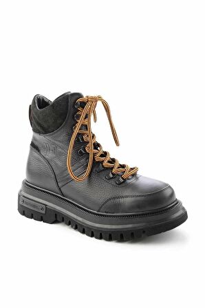 Black Hakiki Deri Erkek Bot & Bootie HD1777056403