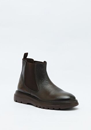 Hush Puppies A44 51 Yuvarlak Burun Orta Topuk Lastikli Soğuk Havaya Dayanıklı Günlük Kahverengi Klasik Bot Deri