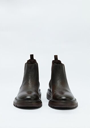 Hush Puppies A44 51 Yuvarlak Burun Orta Topuk Lastikli Soğuk Havaya Dayanıklı Günlük Kahverengi Klasik Bot Deri