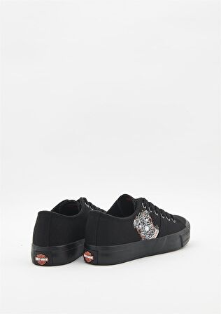 Harley Davidson B22C057A Kadın Siyah Keten Spor Ayakkabı