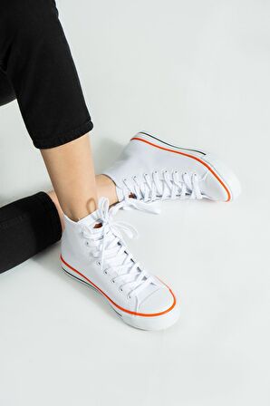 Kadın Beyaz Keten Spor Ayakkabı
