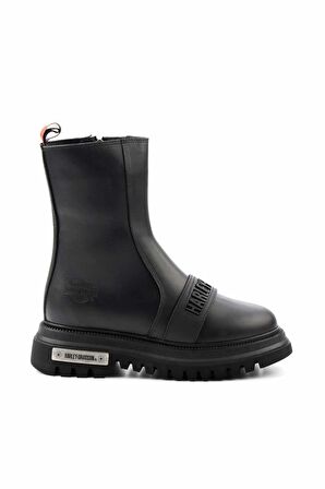 Black Hakiki Deri Kadın Bot & Bootie HD0777054903