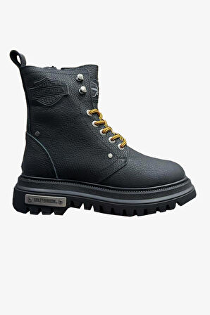 Black Baskılı Hakiki Deri Erkek Bot & Bootie HD1777057003